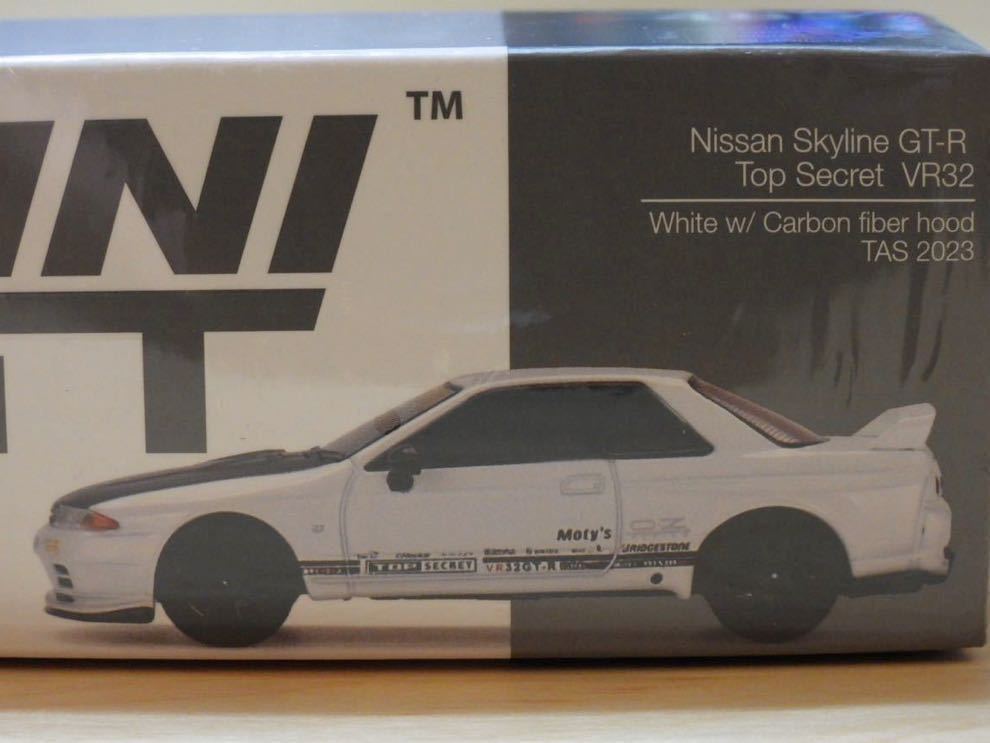 【オートサロン限定/新品：未開封】miniGT 1/64 ニッサン スカイライン GT-R トップシークレット VR32 [ホワイト/カーボンボンネット]_画像2