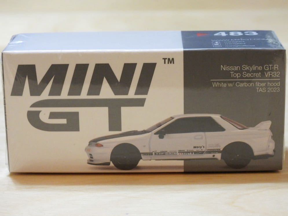 【オートサロン限定/新品：未開封】miniGT 1/64 ニッサン スカイライン GT-R トップシークレット VR32 [ホワイト/カーボンボンネット]_画像1