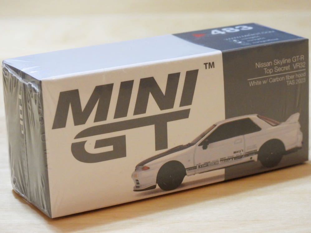 【オートサロン限定/新品：未開封】miniGT 1/64 ニッサン スカイライン GT-R トップシークレット VR32 [ホワイト/カーボンボンネット]_画像3