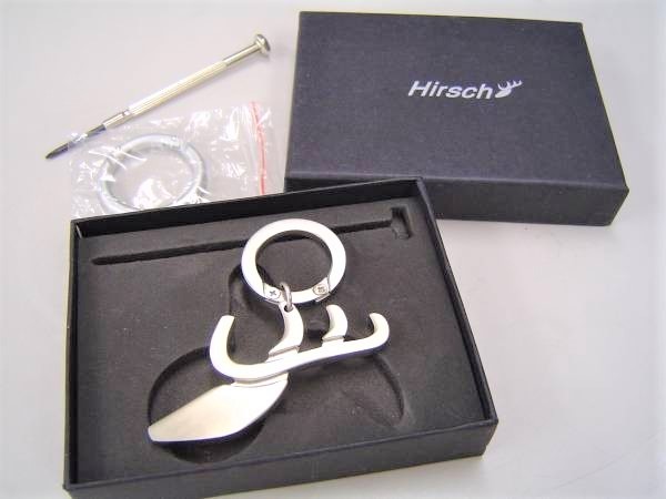 （送料込）SAAB サーブ HIRSCH キーホルダー【HIRSCH純正・新品】_画像1