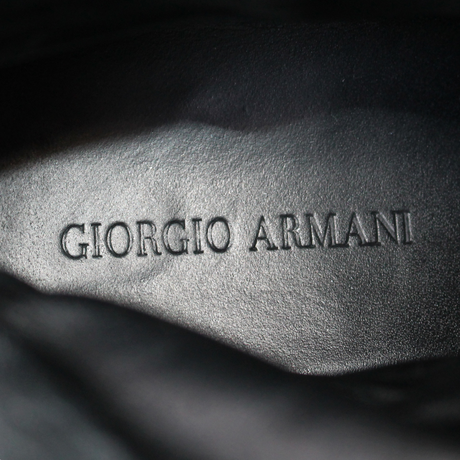 イタリア製★GIORGIO ARMANI ジョルジオ アルマーニ★バックジップブーツ 41=26 ロングブーツ メンズ ブラック q-997_画像5