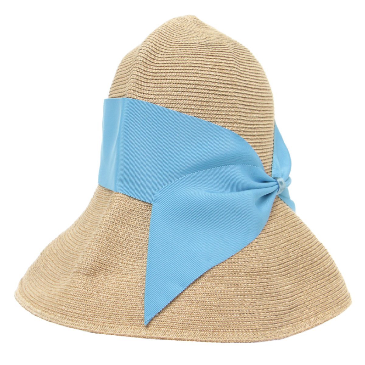 Athena New York アシーナニューヨーク ハット 帽子 ブルー ペーパー キャペリン型 リボン Risako つば広 日除け 紫外線対策 おしゃれ_画像1