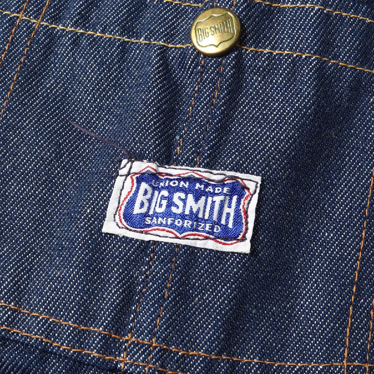 Others Vintage Brand ヴィンテージ BIG SMITH ビッグスミス デニム ペインター オーバーオール 70s インディゴ 98% 記載なし(S位)_画像3