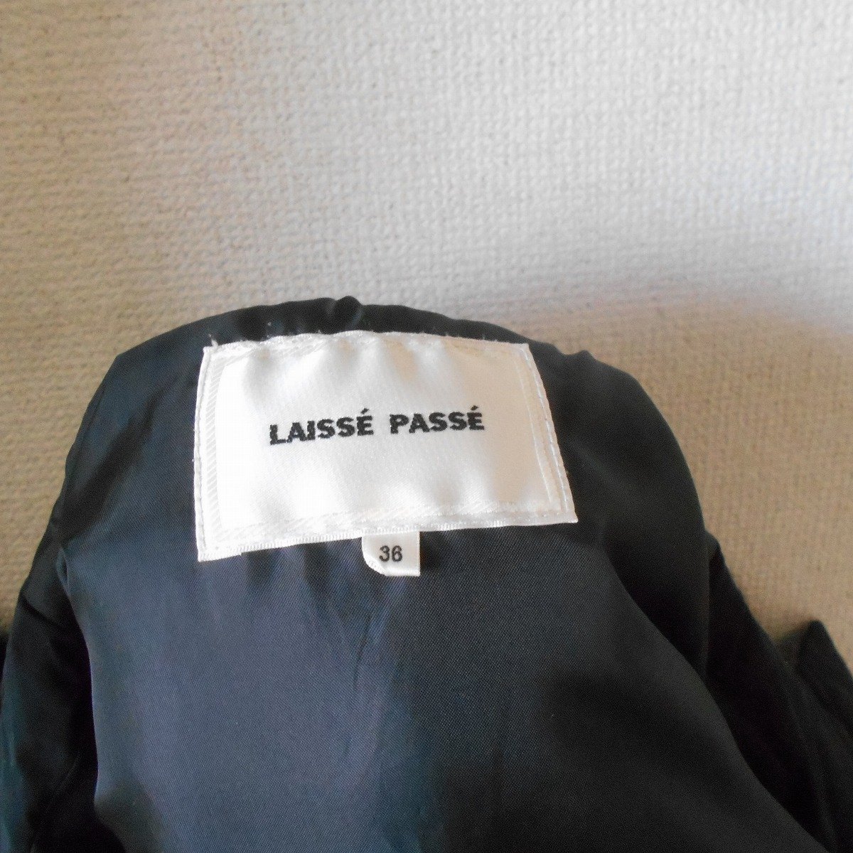 レッセパッセ LAISSE PASSE フォックス ファー 使用 中綿 入り ジャケット 黒 36_画像8