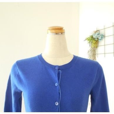 GAP Gap lady's XS long sleeve knitted cardigan cashmere blue tops 