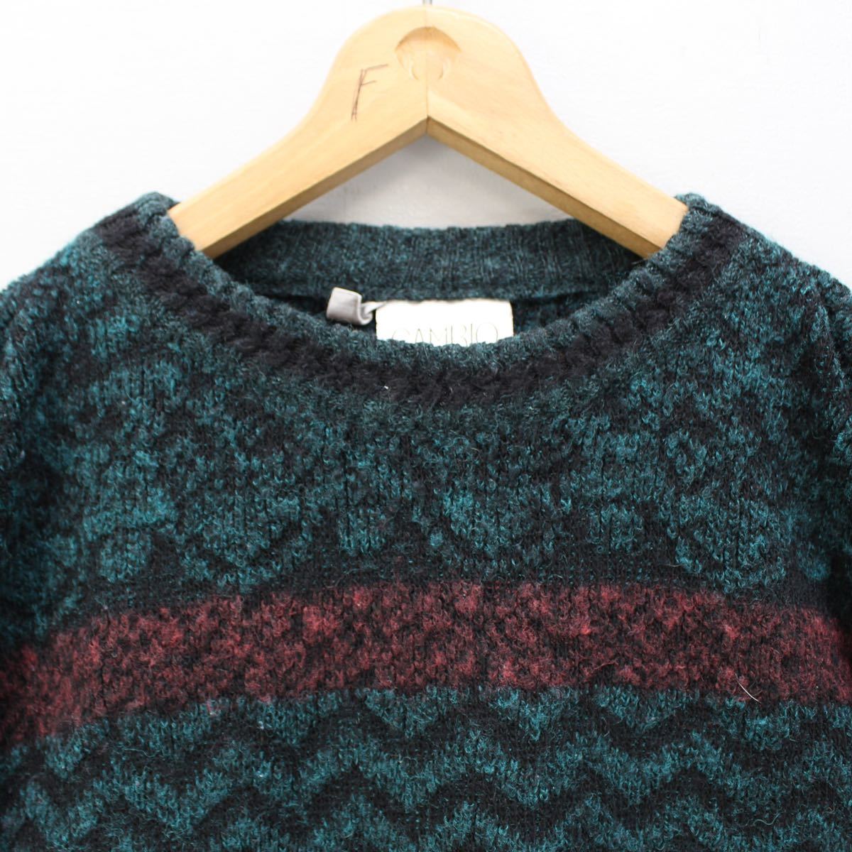 EU VINTAGE CAMBIO WAVE DESIGN KNIT/ヨーロッパ古着ウェーブデザインニット