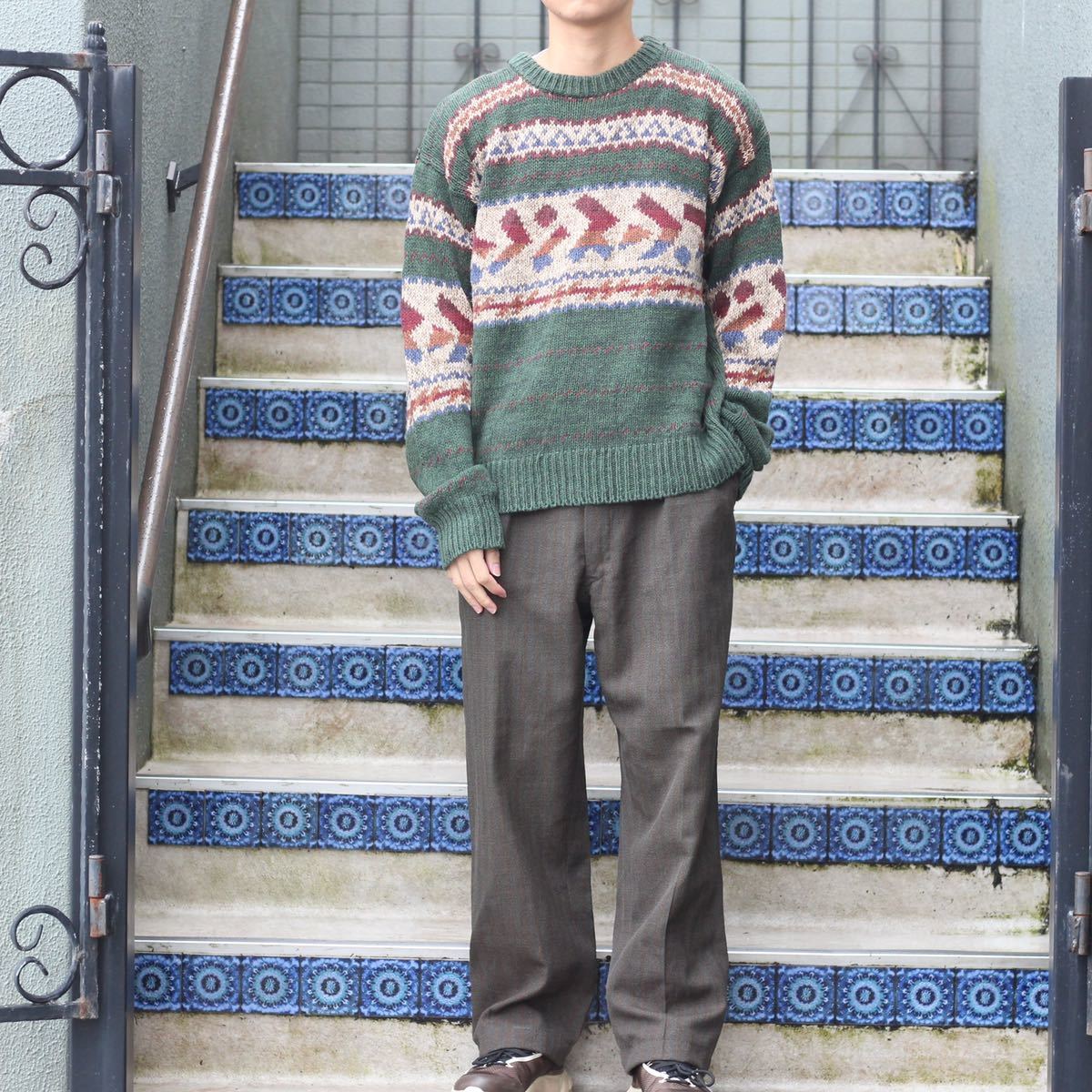 USA VINTAGE ST JONE'S BAY PATTERNED DESIGN KNIT/アメリカ古着柄