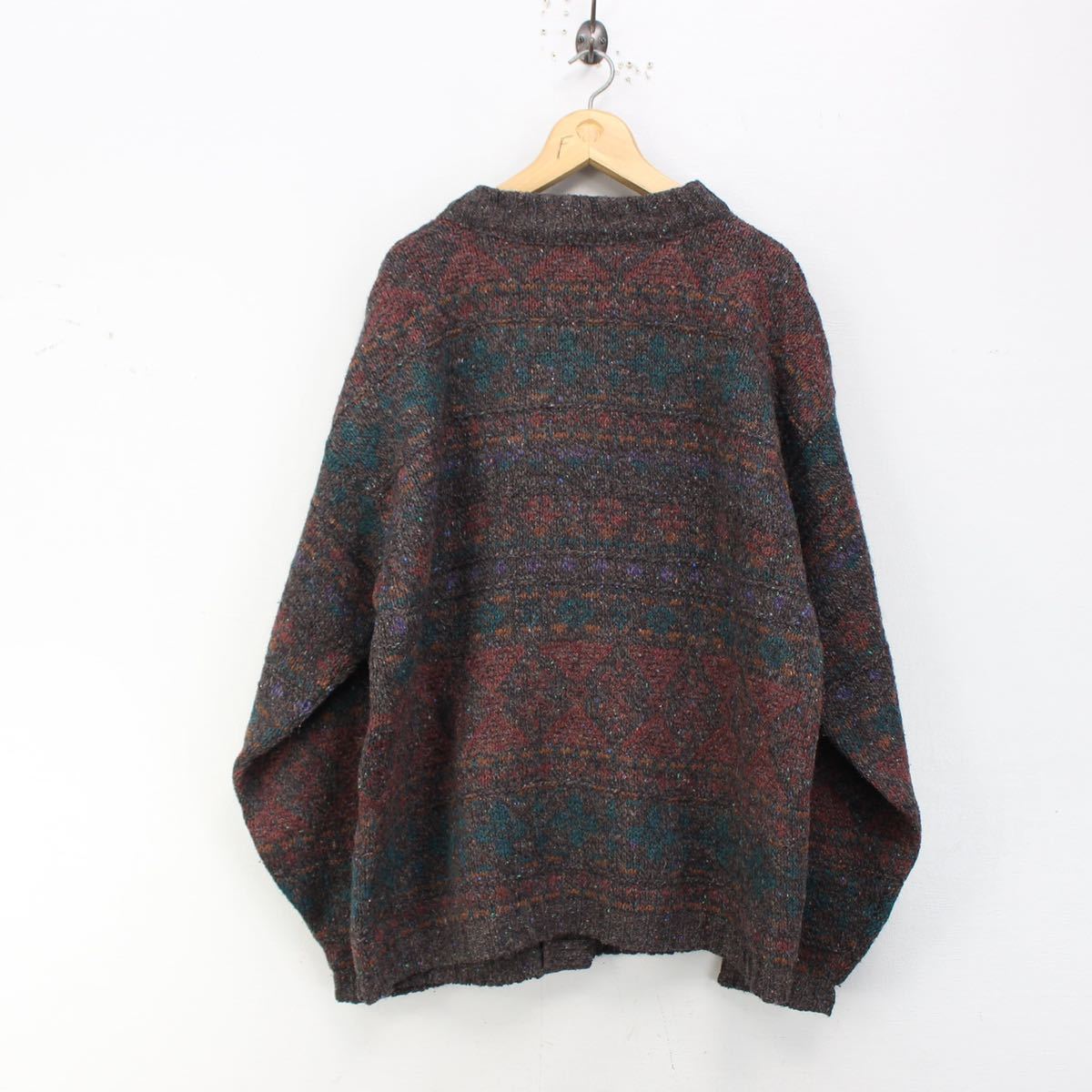 USA VINTAGE ALPS DESIGN BUTTON EMBROIDERY KNIT CARDIGAN/アメリカ