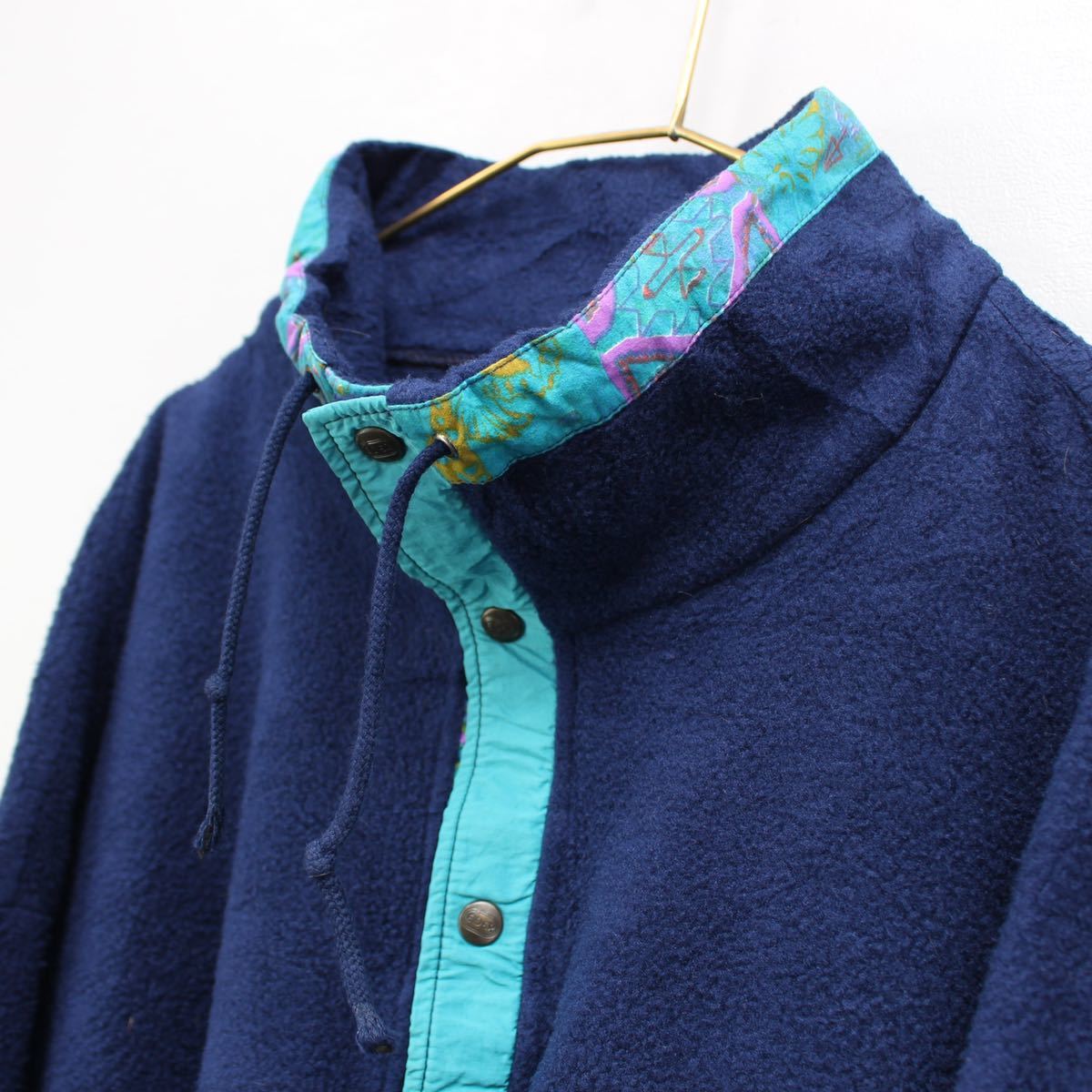 EU VINTAGE EIDER LOGO HALF BUTTON DESIGN FLEECE JACKET EU VINTAGE EIDER LOGO HALF BUTTON DESIGN FLEECE JACKET