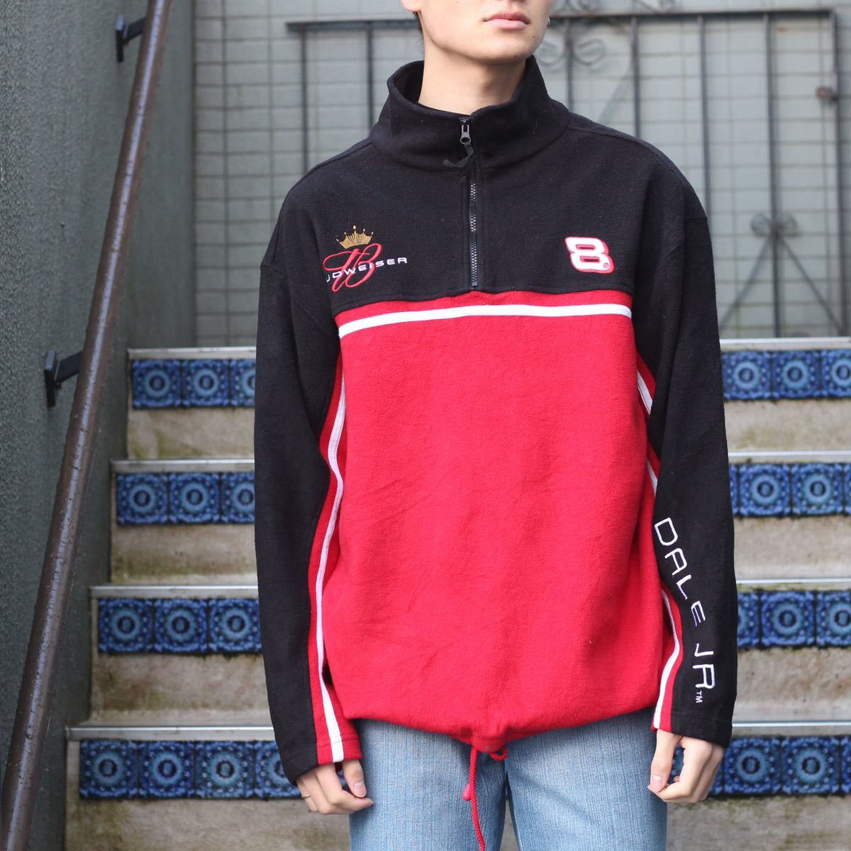 USA VINTAGE WINNER'S CIRCLE EMBROIDERY DESIGN FLEECE HALF  ZIP/アメリカ古着刺繍デザインフリースジップアップジャケット