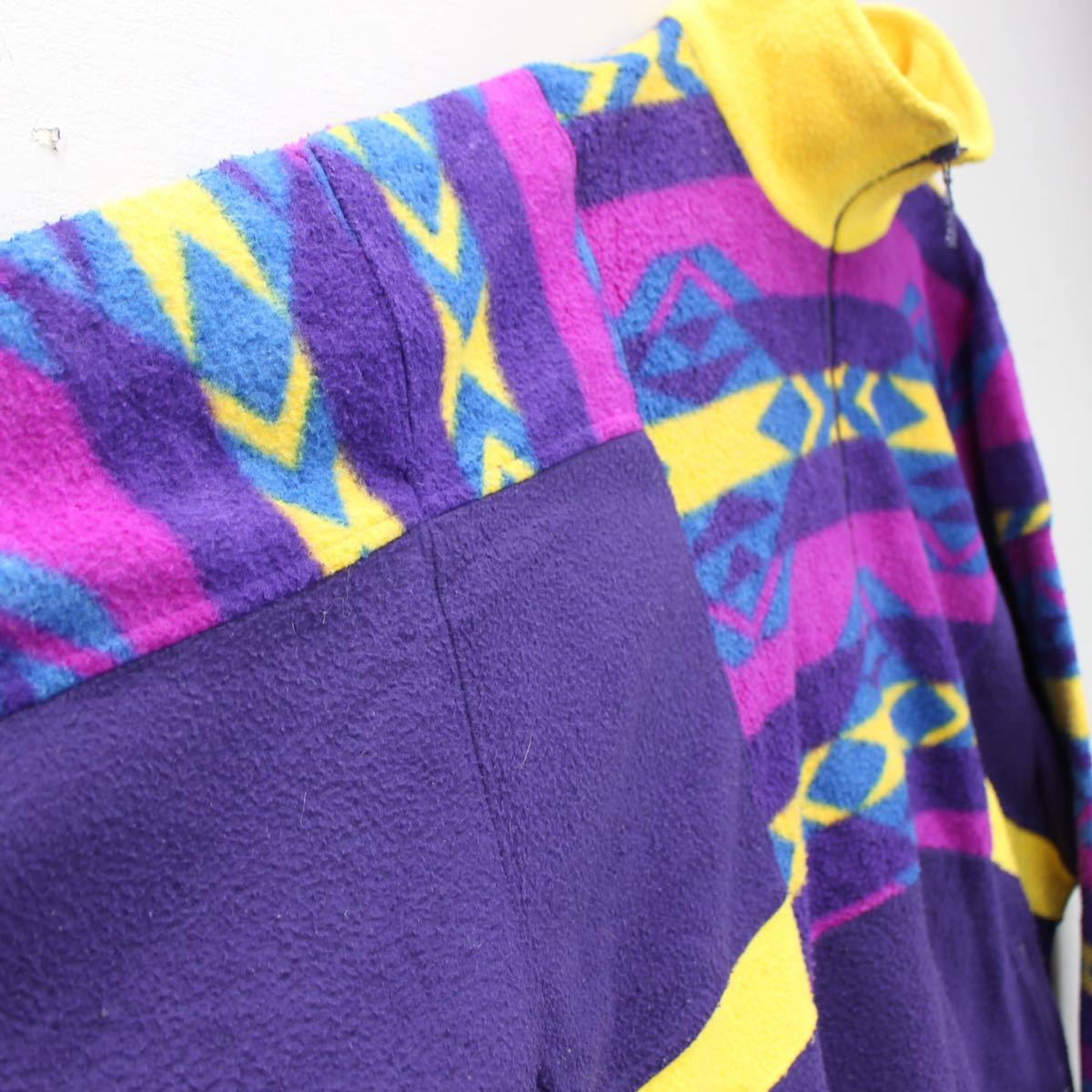 EU VINTAGE RODEO PATTERNED DESIGN HALF ZIP FLEECE JACKET/ヨーロッパ古着柄デザインハーフジップフリースジャケット_画像8