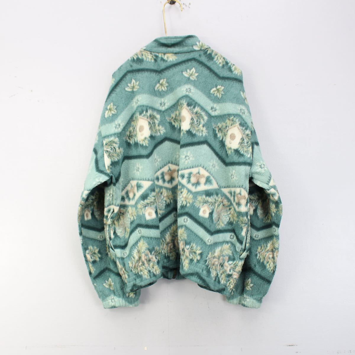 USA VINTAGE teddi PATTERNED DESIGN ZIP UP FLEECE JACKET MADE IN MEXICO/アメリカ古着柄デザインジップアップフリースジャケット