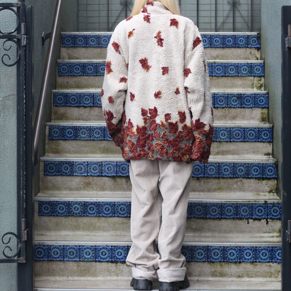 USA VINTAGE COLLECTION AUTUMN LEAVES DESIGN FLEECE ZIP UP USA VINTAGE COLLECTION AUTUMN LEAVES DESIGN FLEECE ZIP UP