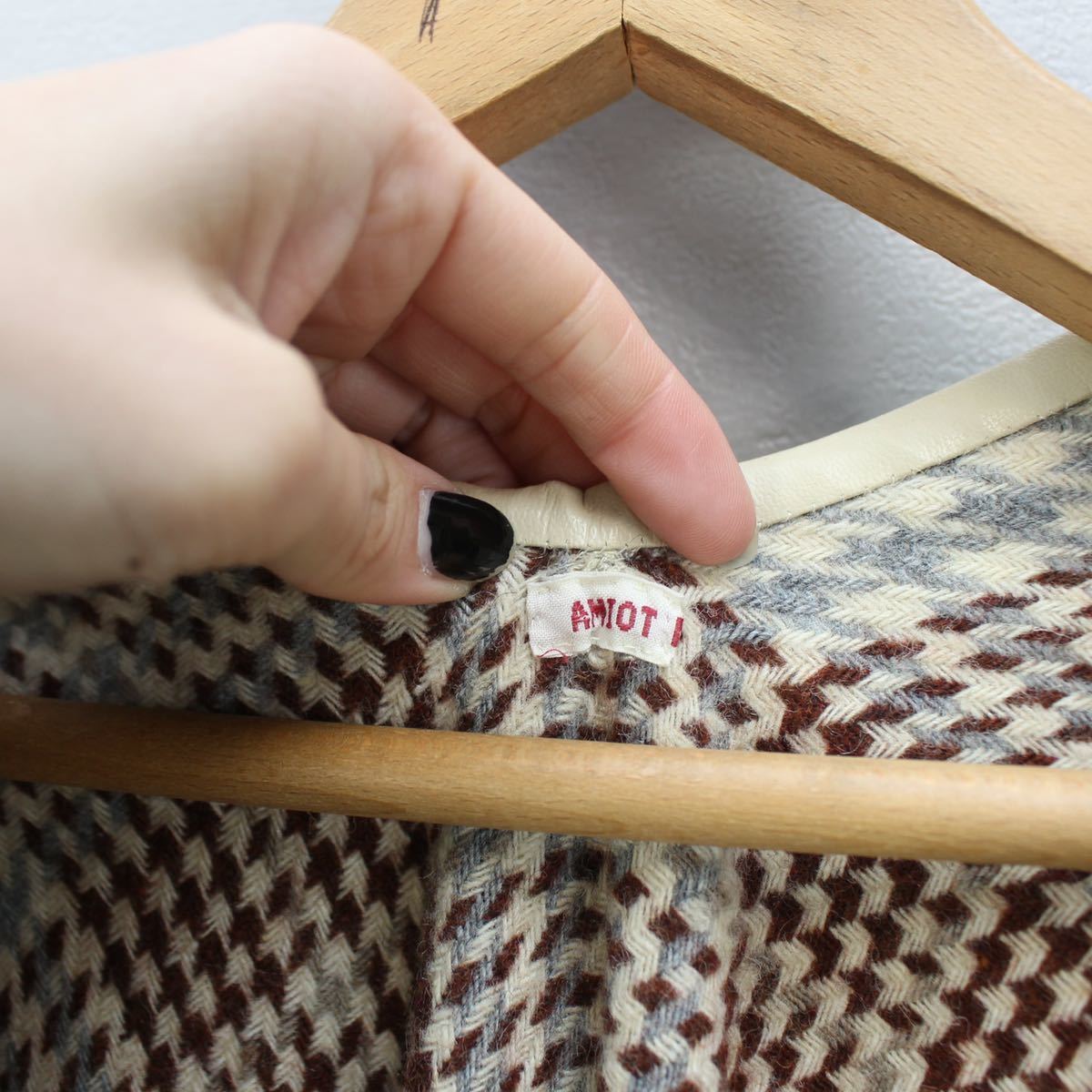 UP/クリスチャンディオールスポーツチェック柄ウールセットアップ EU SPORTS VINTAGE CHECK PATTERNED Dior Christian CHECK WOOL PATTERNED CAPE SET WOOL COAT