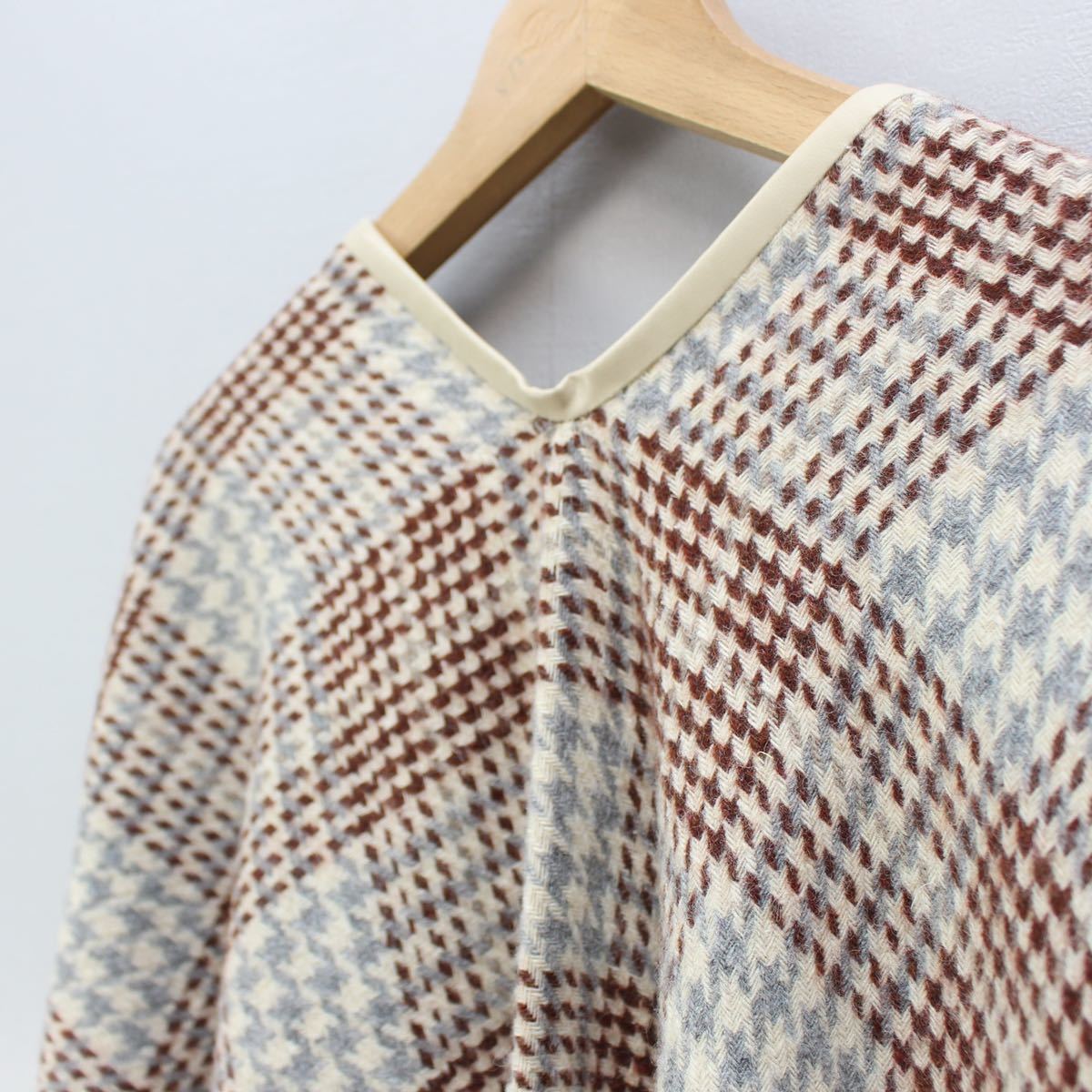 UP/クリスチャンディオールスポーツチェック柄ウールセットアップ EU SPORTS VINTAGE CHECK PATTERNED Dior Christian CHECK WOOL PATTERNED CAPE SET WOOL COAT