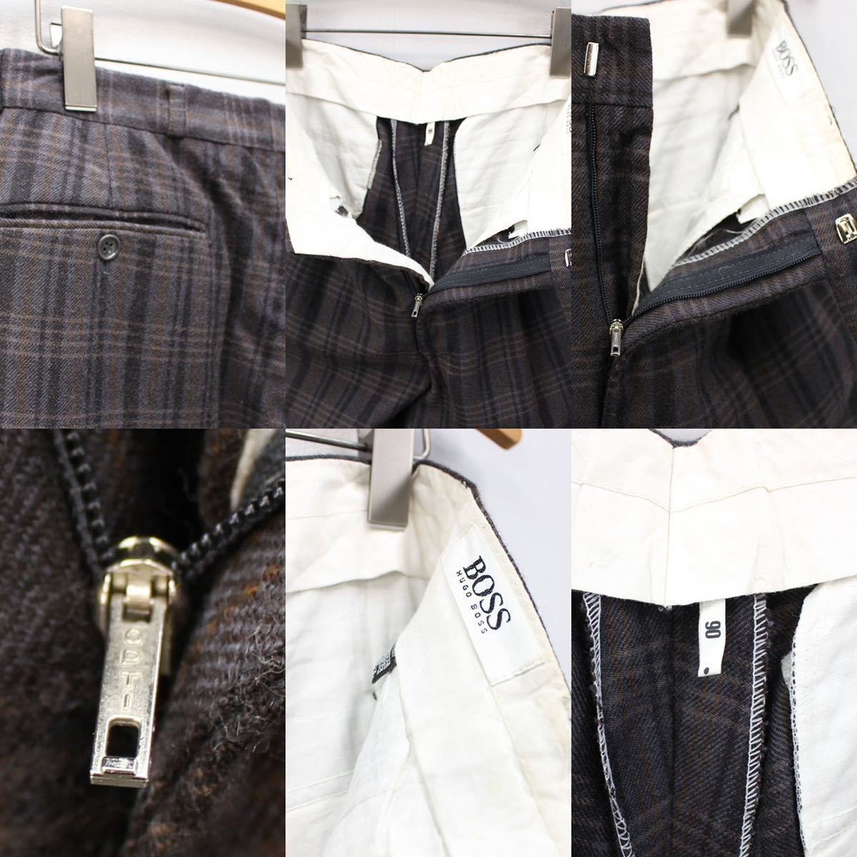 EU VINTAGE HUGO BOSS CHECK PATTERNED SLACKS PANTS/ヨーロッパ古着ヒューゴボスチェック柄スラックスパンツ