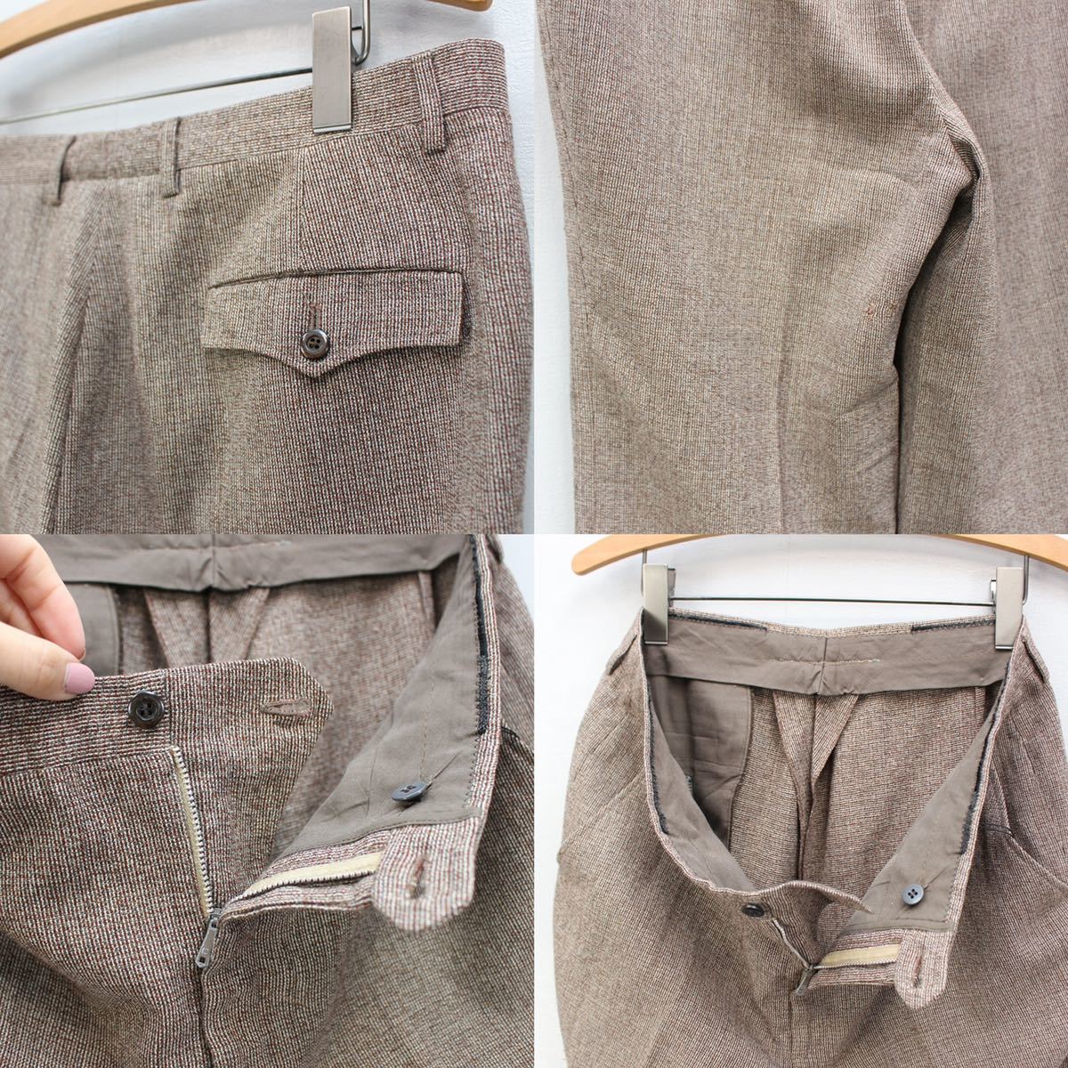 EU VINTAGE EURAL TERGAL TWEED SLUCKS PANTS/ヨーロッパ古着ツイード