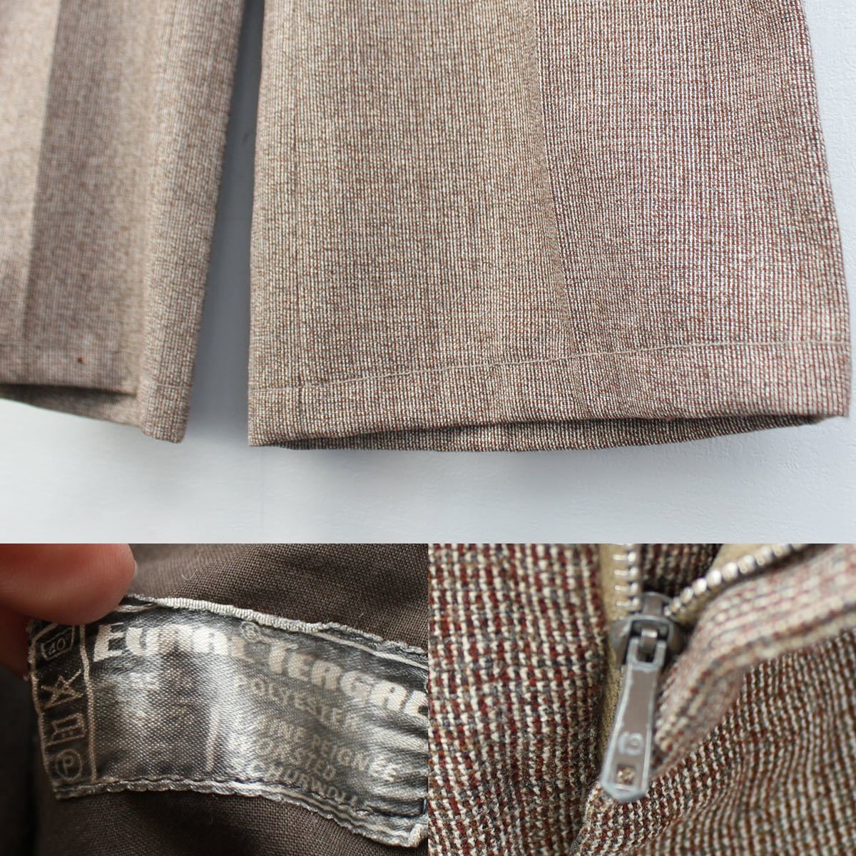 EU VINTAGE EURAL TERGAL TWEED SLUCKS PANTS/ヨーロッパ古着ツイード