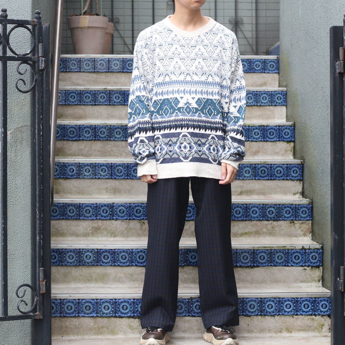 EU VINTAGE C&A Westbury CHECK PATTERNED SLACKS PANTS/ヨーロッパ古着チェック柄スラックスパンツ