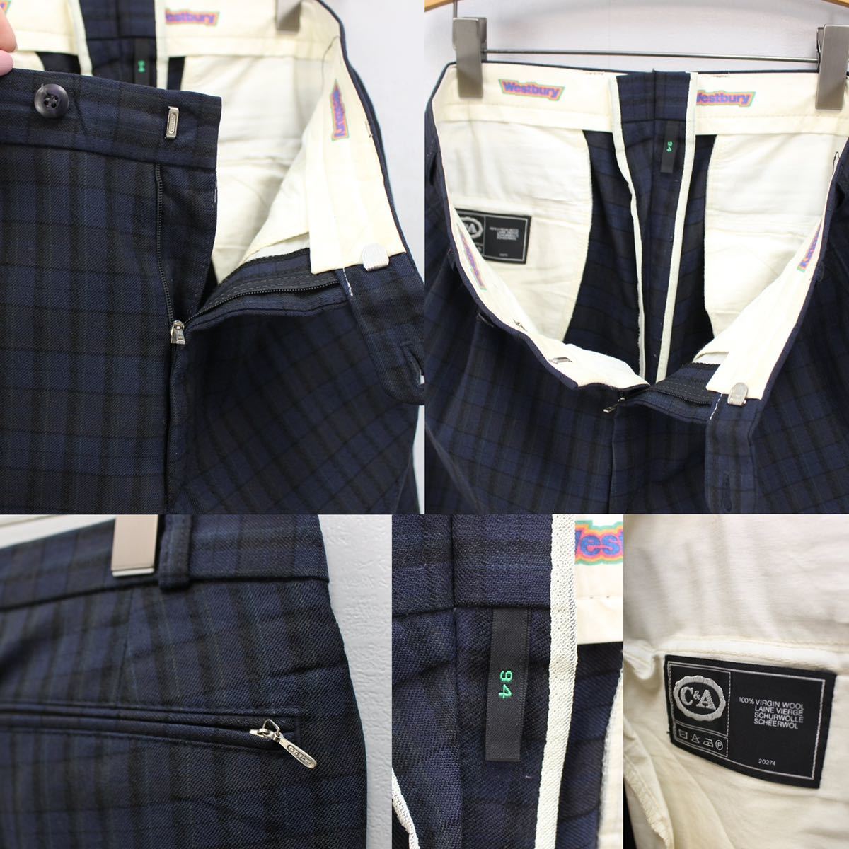 EU VINTAGE C&A Westbury CHECK PATTERNED SLACKS PANTS/ヨーロッパ古着チェック柄スラックスパンツ