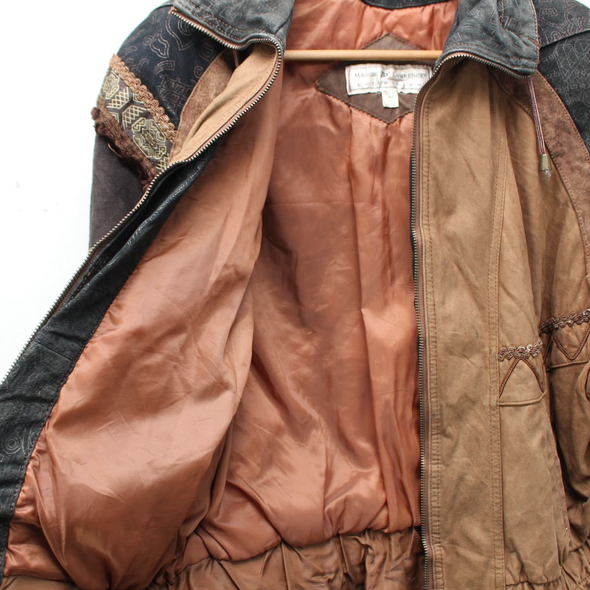 USA VINTAGE MAGGIE LAWRENCE DESIGN LEATHER JACKET/アメリカ古着 