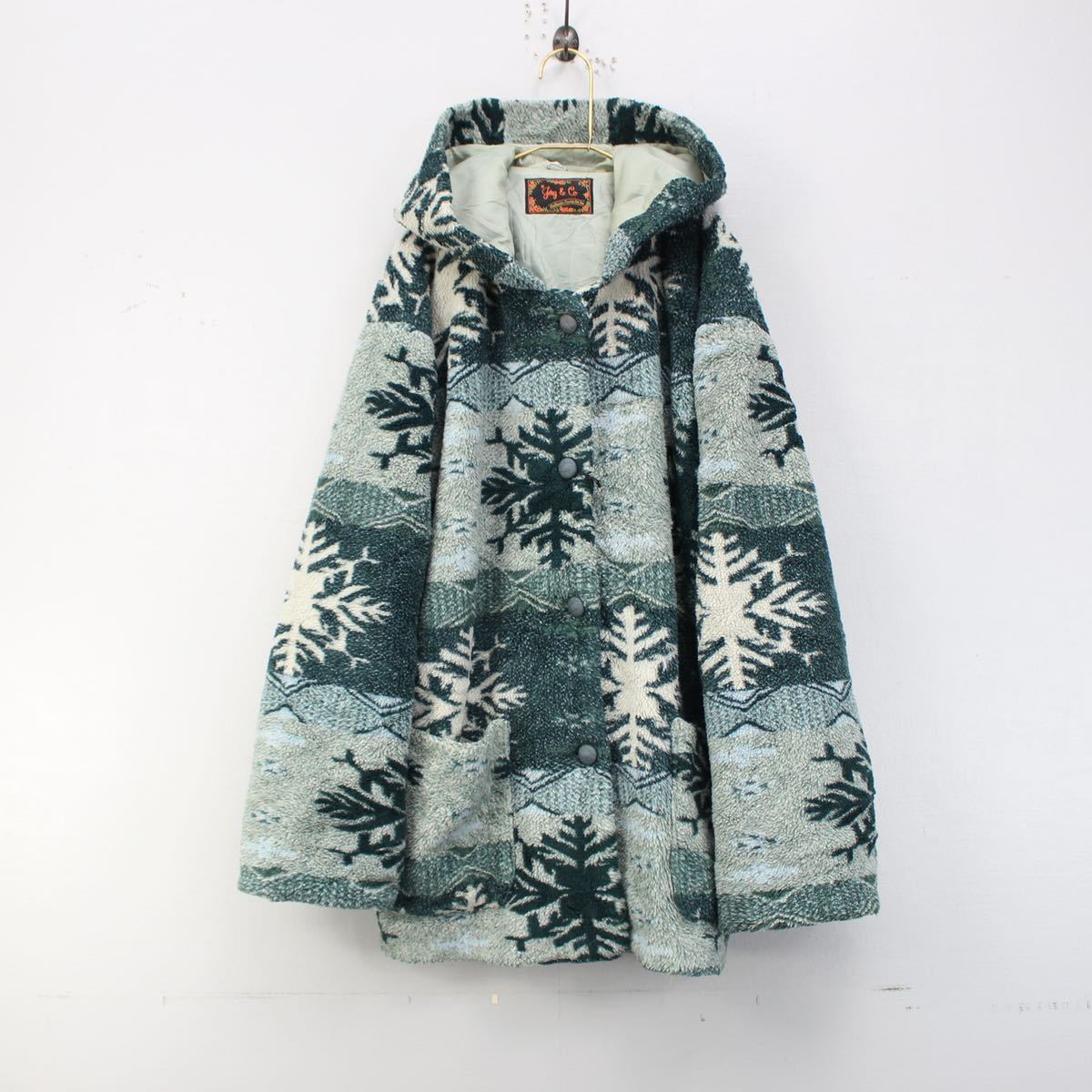 USA VINTAGE JORY&CO CRYSTAL OF SNOW DESIGN FLEECE HOODED USA VINTAGE JORY&CO CRYSTAL OF SNOW DESIGN FLEECE HOODED