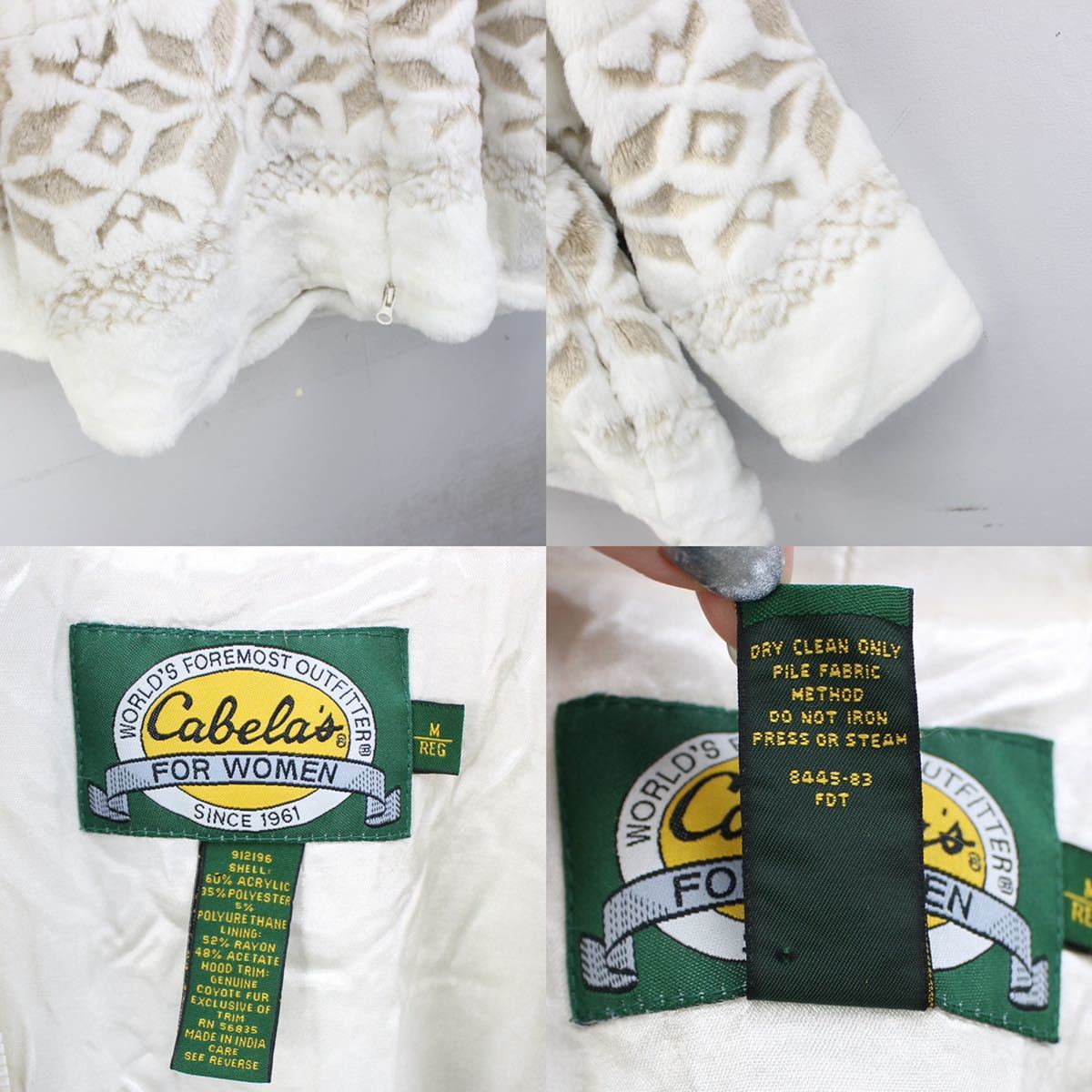 USA VINTAGE cabela'sアメリカ古着雪の結晶デザインファー USA VINTAGE cabela'sアメリカ古着雪の結晶デザインファー