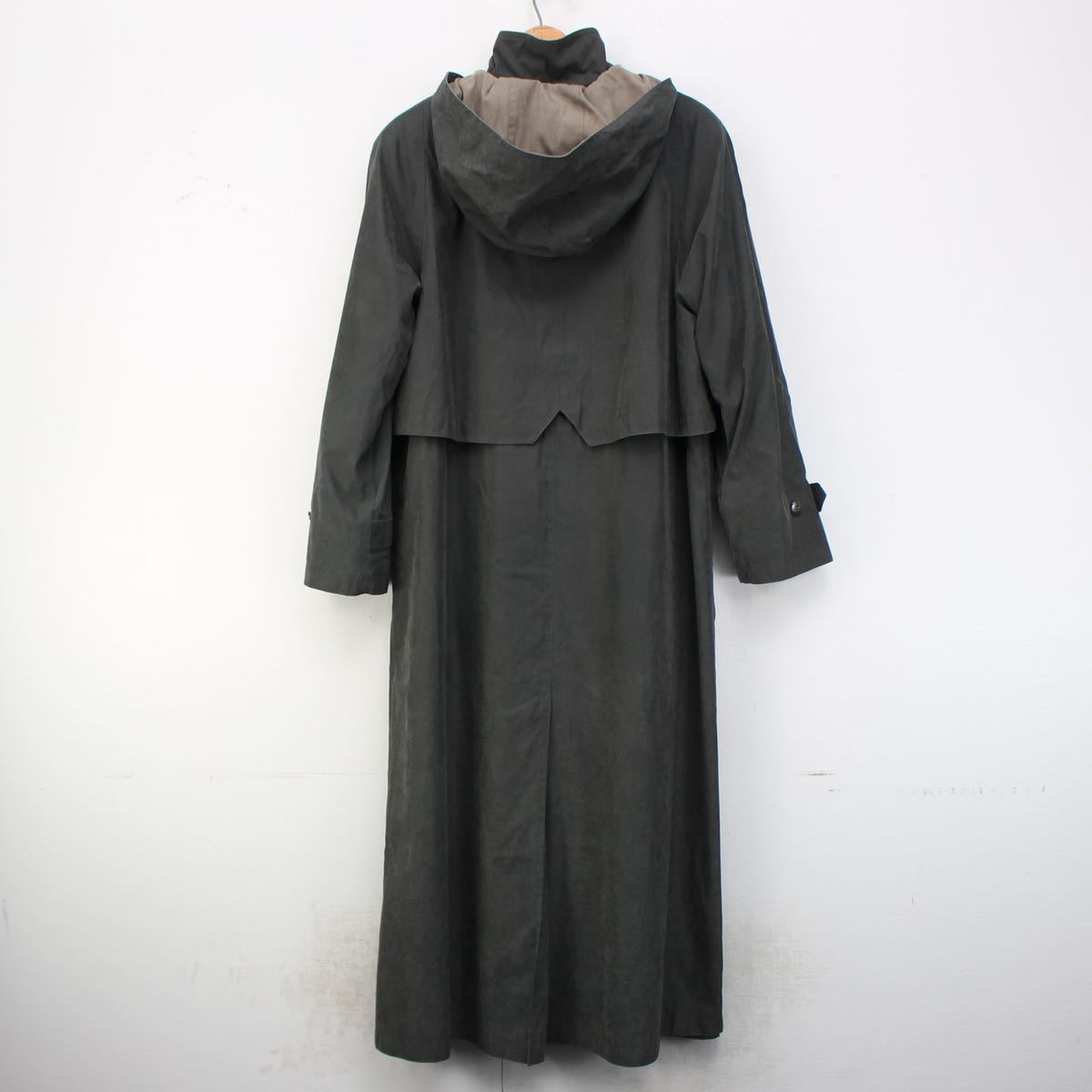 USA VINTAGE RAINWEAR FAKE SUEDE HOODED DESIGN LONG COAT/アメリカ