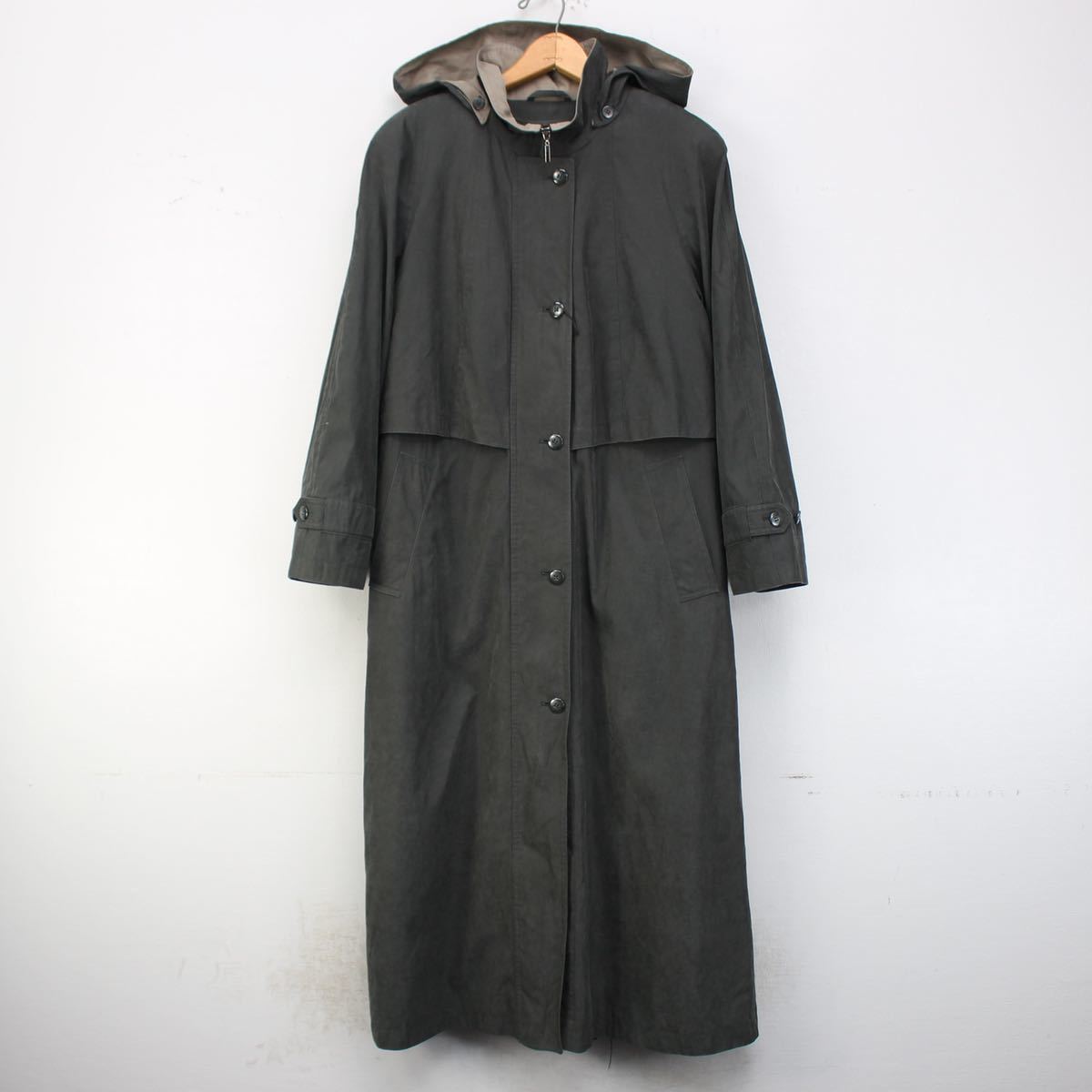 USA VINTAGE RAINWEAR FAKE SUEDE HOODED DESIGN LONG COAT/アメリカ