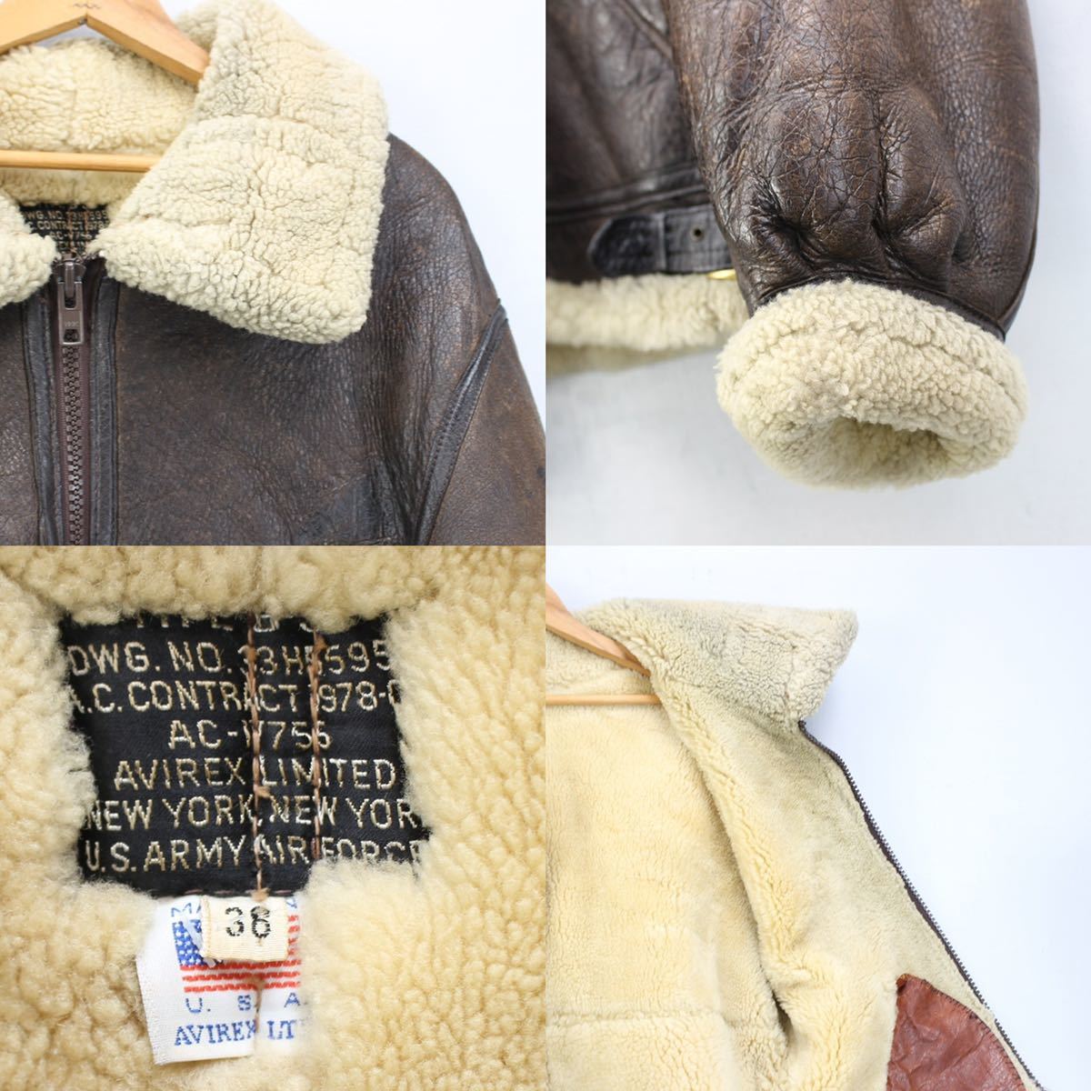 USA VINTAGE AVIREX B-3 LEATHER FRIGHT JACKET/アメリカ古着