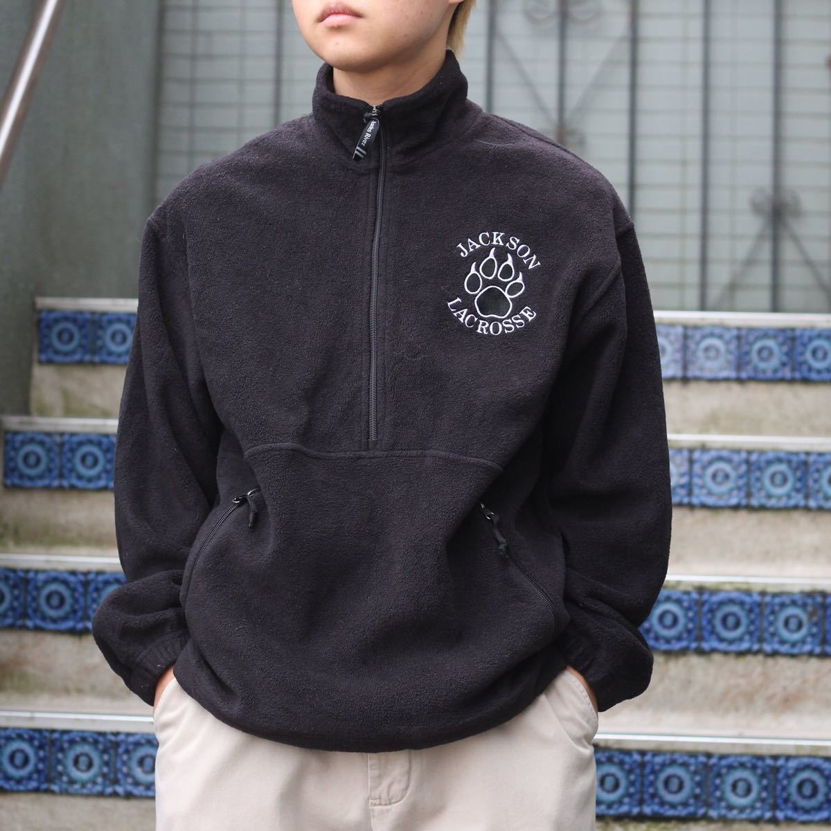 人気ブラドン DESIGN EMBROIDERY VINTAGE USA FLEECE JACKET/アメリカ