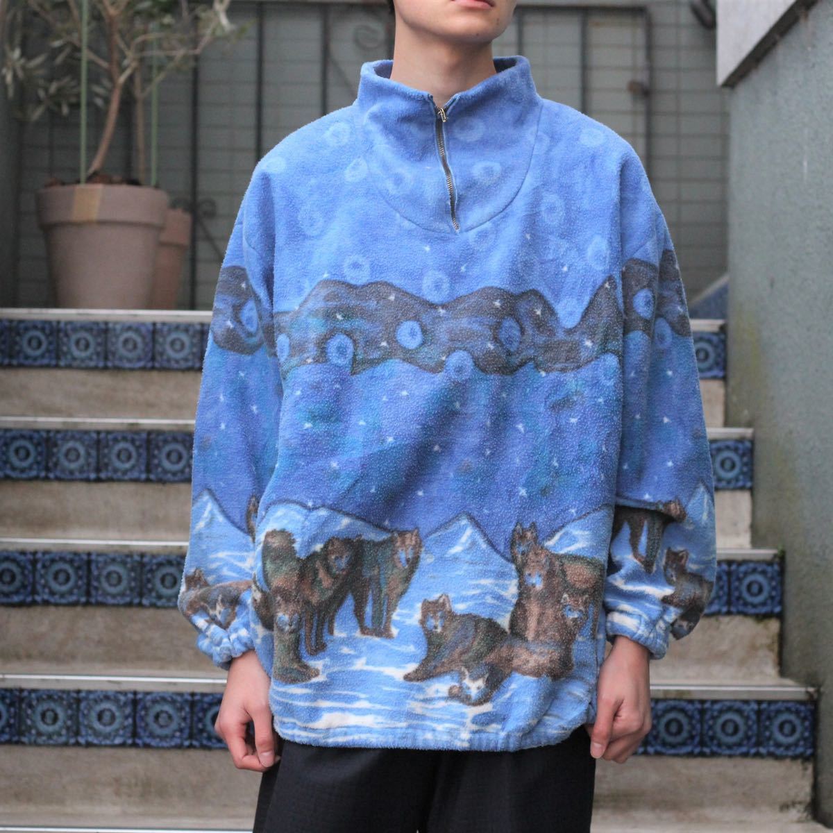 上質で快適 DESIGN WOLF VINTAGE USA ITEM* *SPECIAL FLEECE JACKET