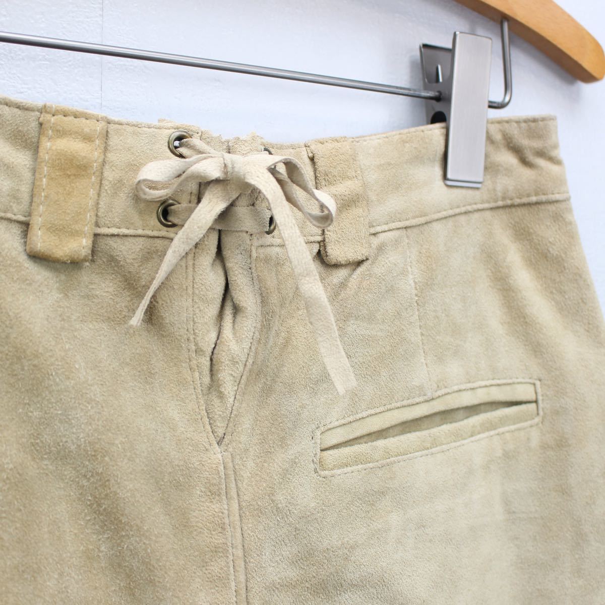 EU VINTAGE NATURAL LIFE TYROLEAN LEATHER SHORTS/ヨーロッパ古着チロリアンレザーショーツ(ショートパンツ)_画像9