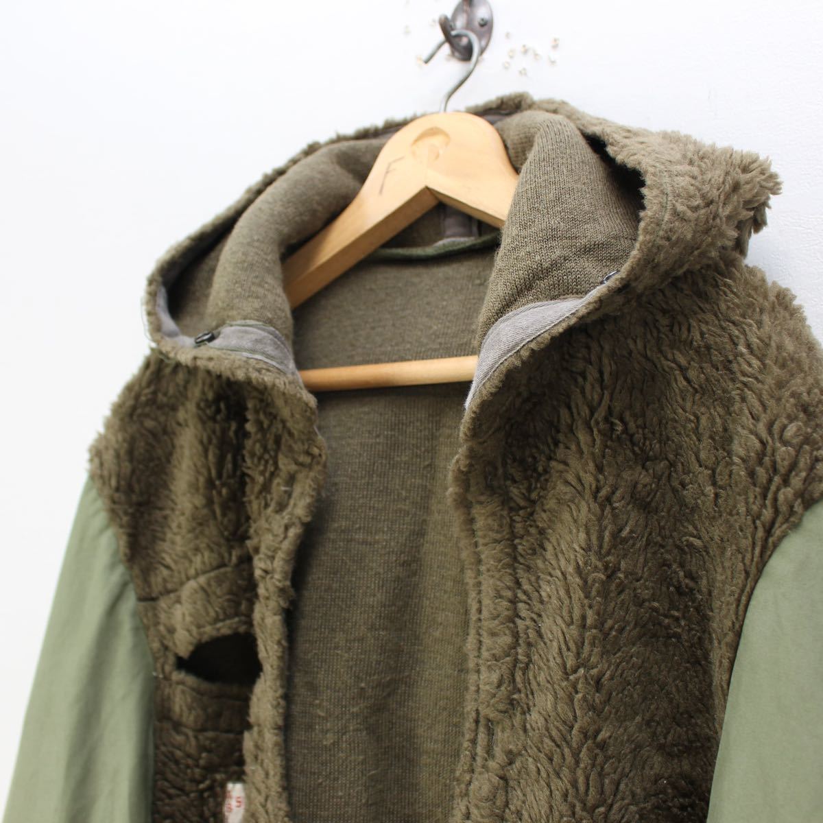 70's EU VINTAGE NETHERLAND MILITALY BOA LINER COAT/70年代
