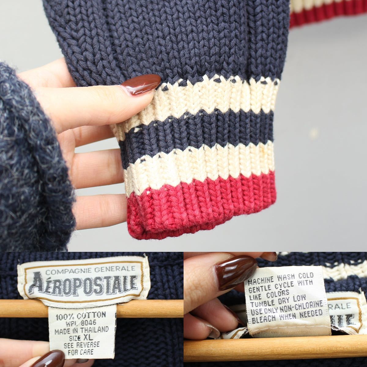 USA VINTAGE AEROPOSTALE COTTON TILDEN KNIT/アメリカ古着コットン