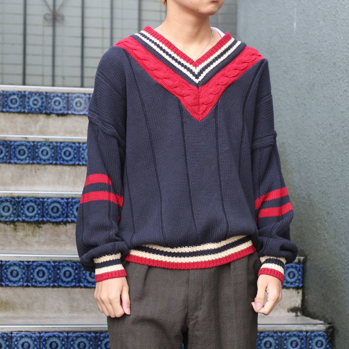 USA VINTAGE AEROPOSTALE COTTON TILDEN KNIT/アメリカ古着コットン