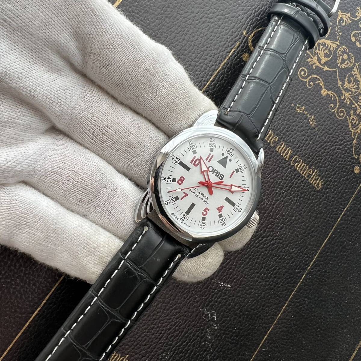 レア 調整済 オリス ORIS 美品 メンズ 機械式 腕時計 手巻き ビンテージ 中古 used アンティーク 動作良好 ディズニー ミッキー NO.440_画像6