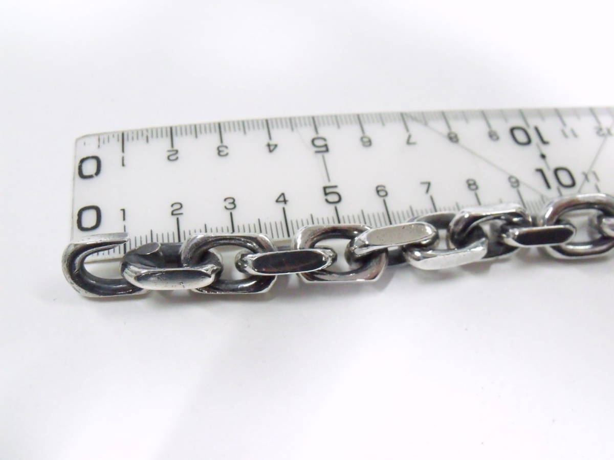 シルバー925 極太 ミックス 小豆チェーン ブレスレット バングル 重さ約82g アズキ ビンテージ STERLING SILVER CHAIN BRACELET VINTAGE