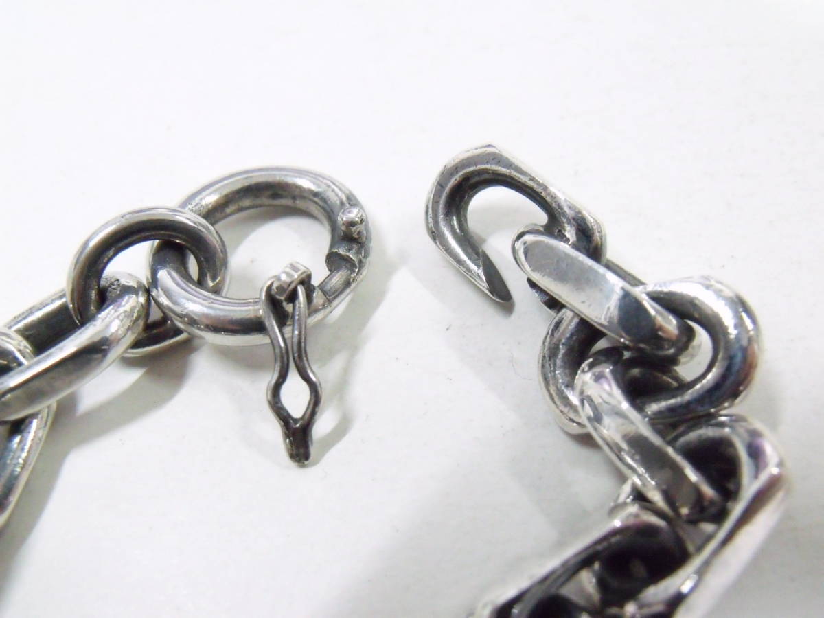 シルバー925 極太 ミックス 小豆チェーン ブレスレット バングル 重さ約82g アズキ ビンテージ STERLING SILVER CHAIN BRACELET VINTAGE