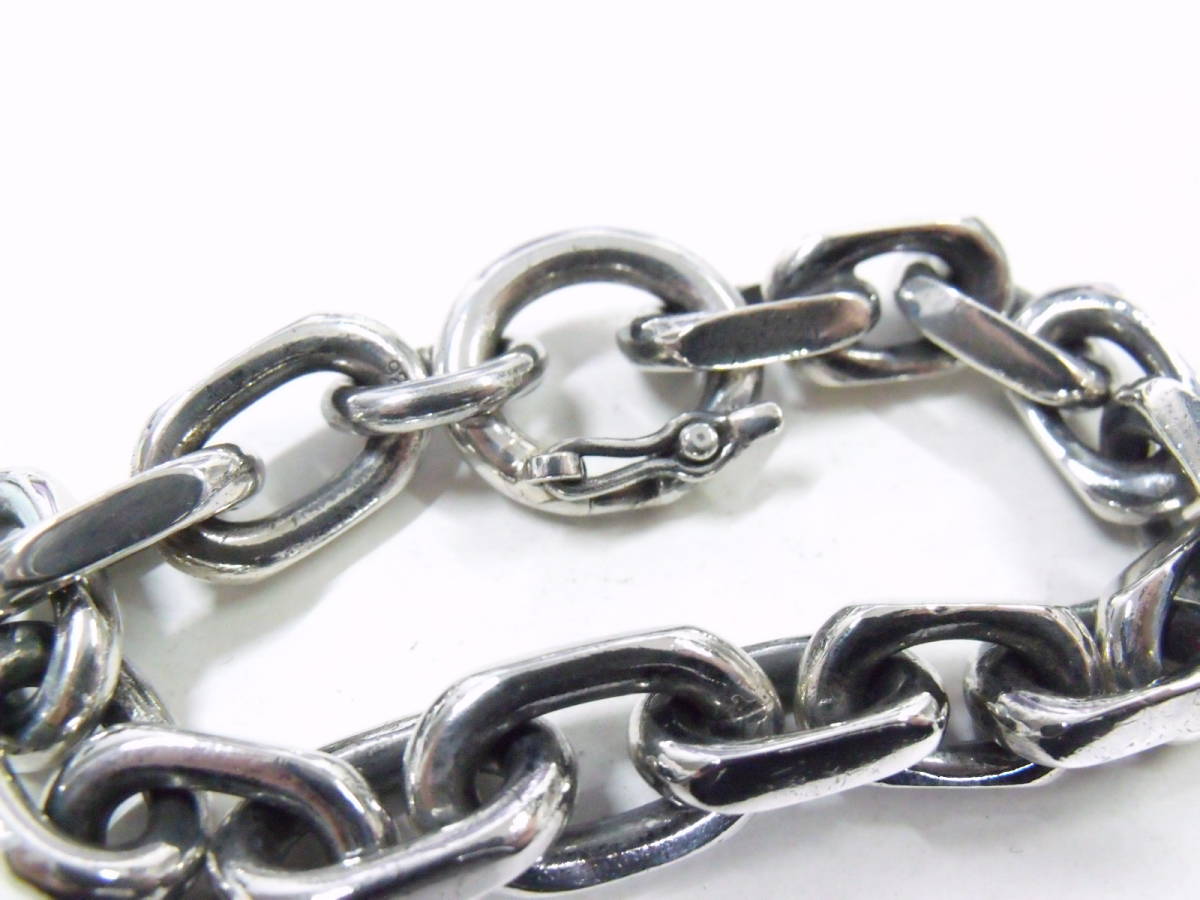 シルバー925 極太 ミックス 小豆チェーン ブレスレット バングル 重さ約82g アズキ ビンテージ STERLING SILVER CHAIN  BRACELET VINTAGE