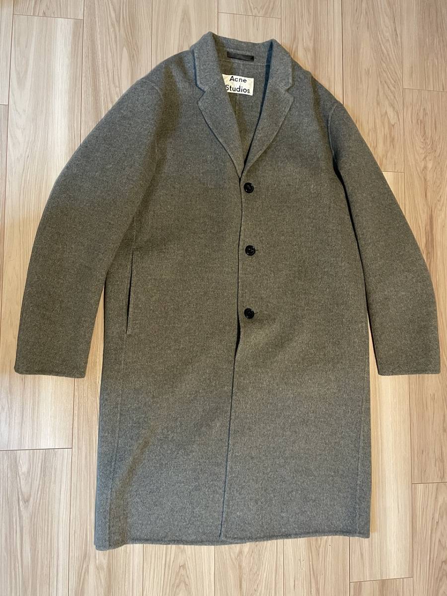 人気が高い 1回着用 Acne Studios 定番ダブルフェイスコート シルバーグレー 男性用