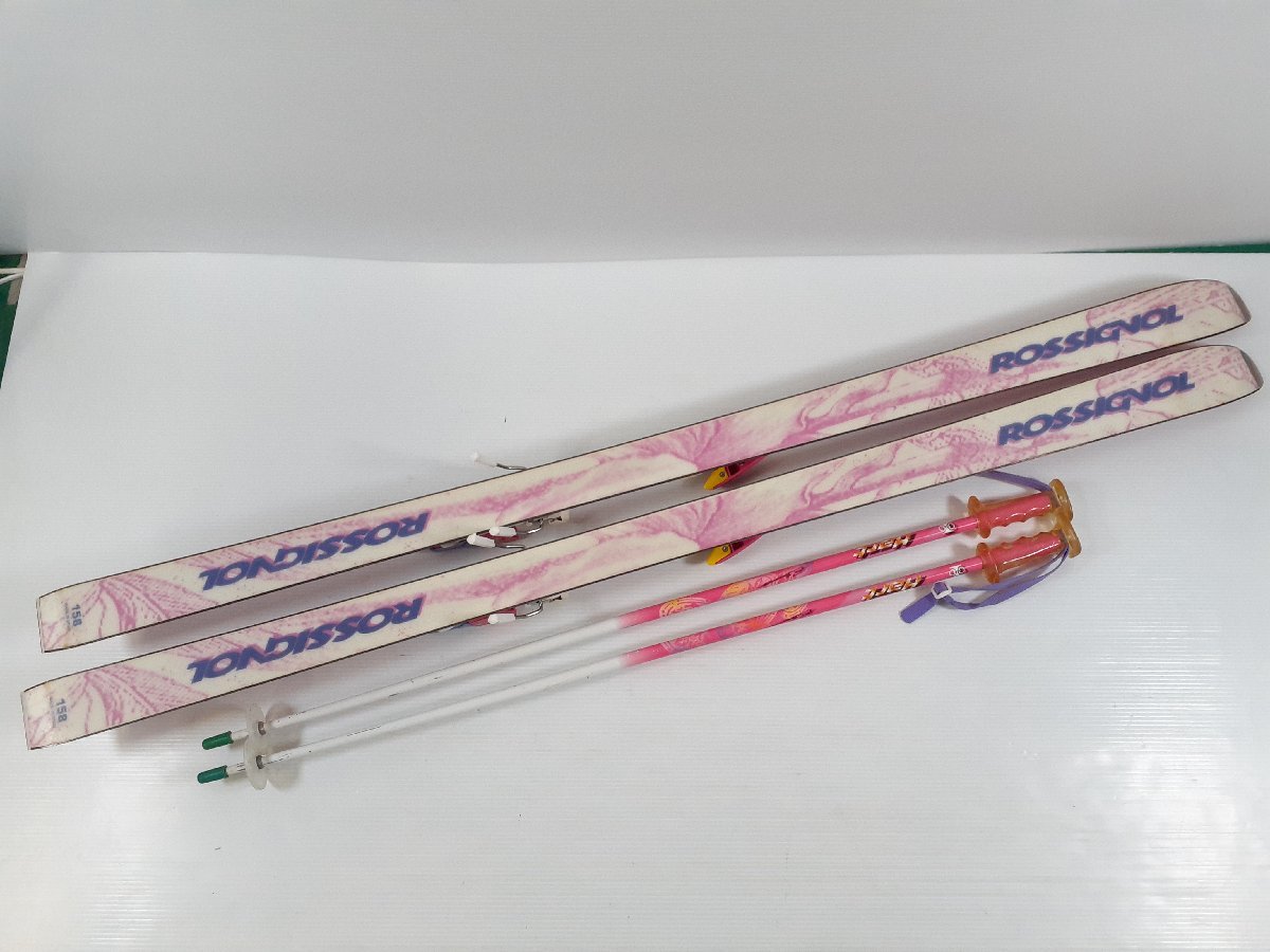 ROSSIGNOL ロシニョール miss rossignol スキー 158 板 スキーボード ストック付き ミニスキー 2点セット ジャンク_画像9