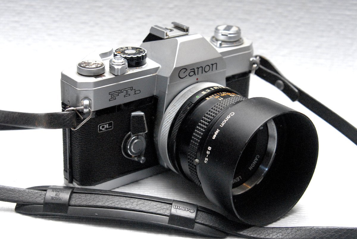 Canon キャノン 昔の高級一眼レフカメラ FTb 銀ボディ + 純正50mm単 