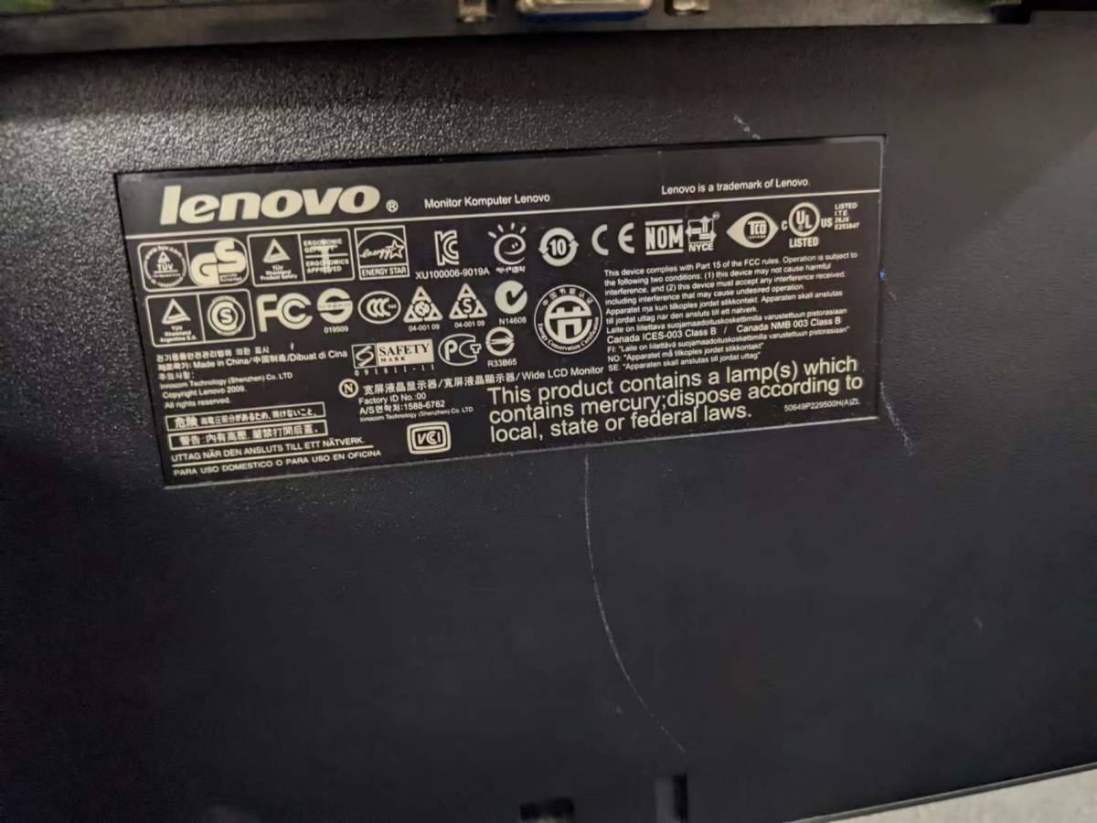 1124-2 LENOVO ThinkVision L2251pwD モニター