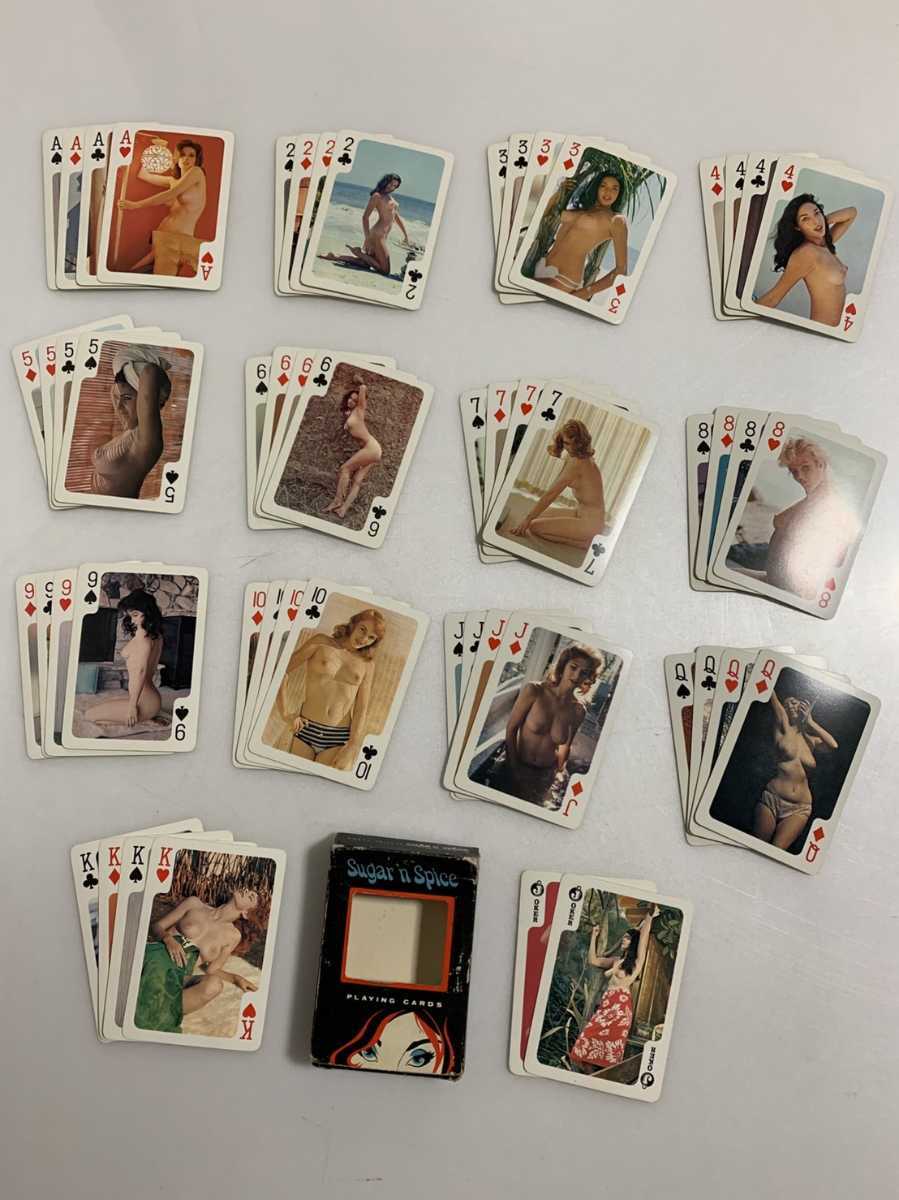 sugar'n spice PLAYING CARDS トランプ ヌードトランプ 54枚 昭和レトロ 当時物の画像1