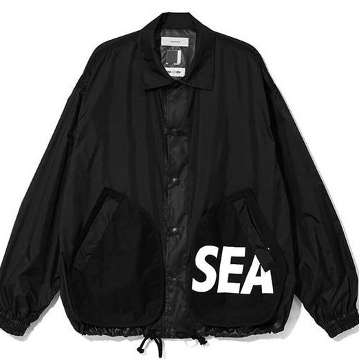 即決!!黒L 3 WIND AND SEAファセッタズムFACETASM コーチジャケット