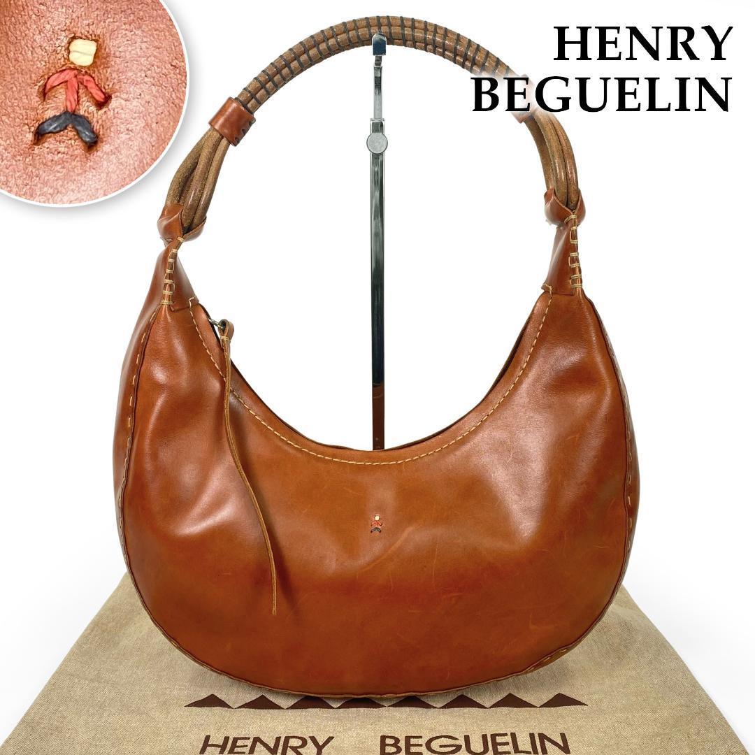 Henry Beguelin オミノ刺繍 ワンショルダー ハンドバッグ-