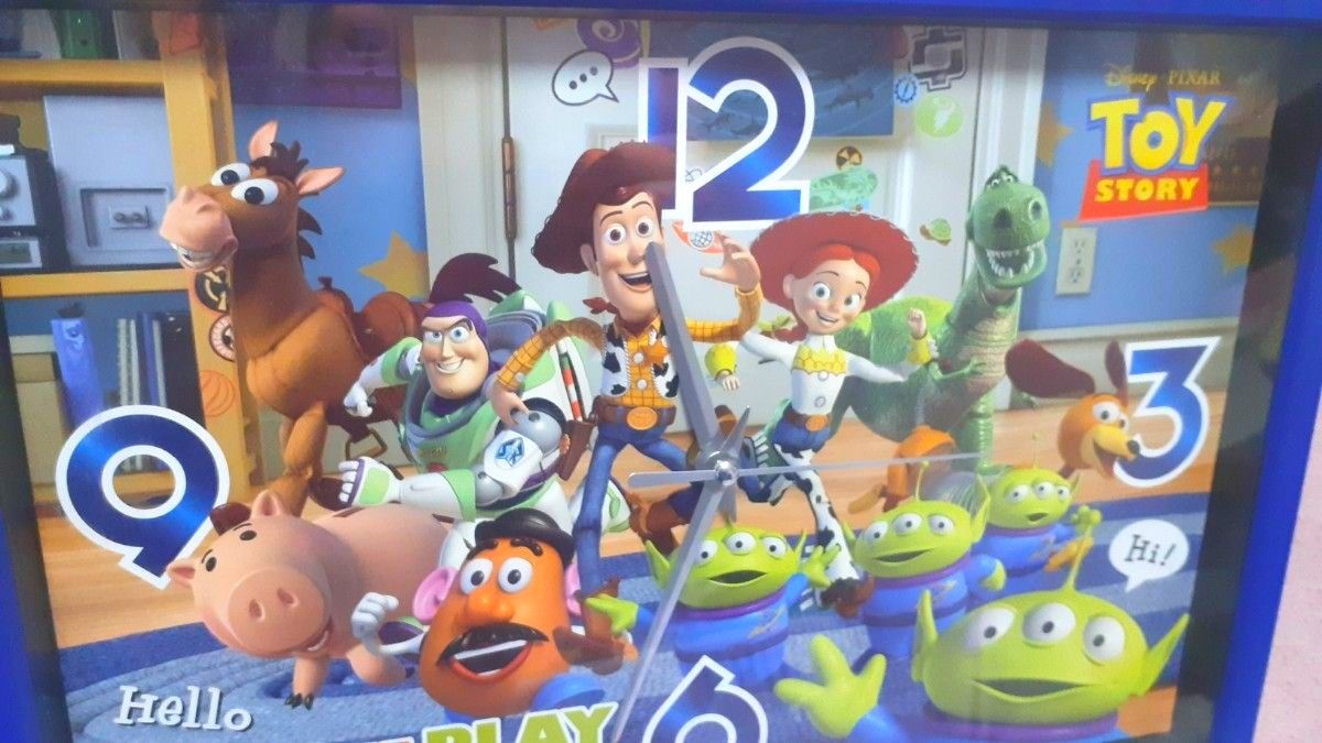 ディズニー　トイ・ストーリー　壁掛け　時計　四角　ブルー　TOY　STORY　Disney 　壁掛　clock　箱付き