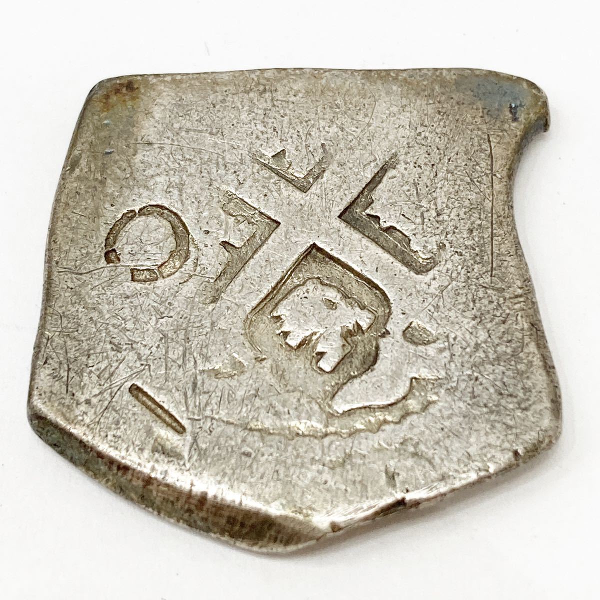 17世紀 スペイン領メキシコ 植民地時代 海賊コブコイン 銀貨 アンティークコイン spanish mexico silver alpひ0114の画像2