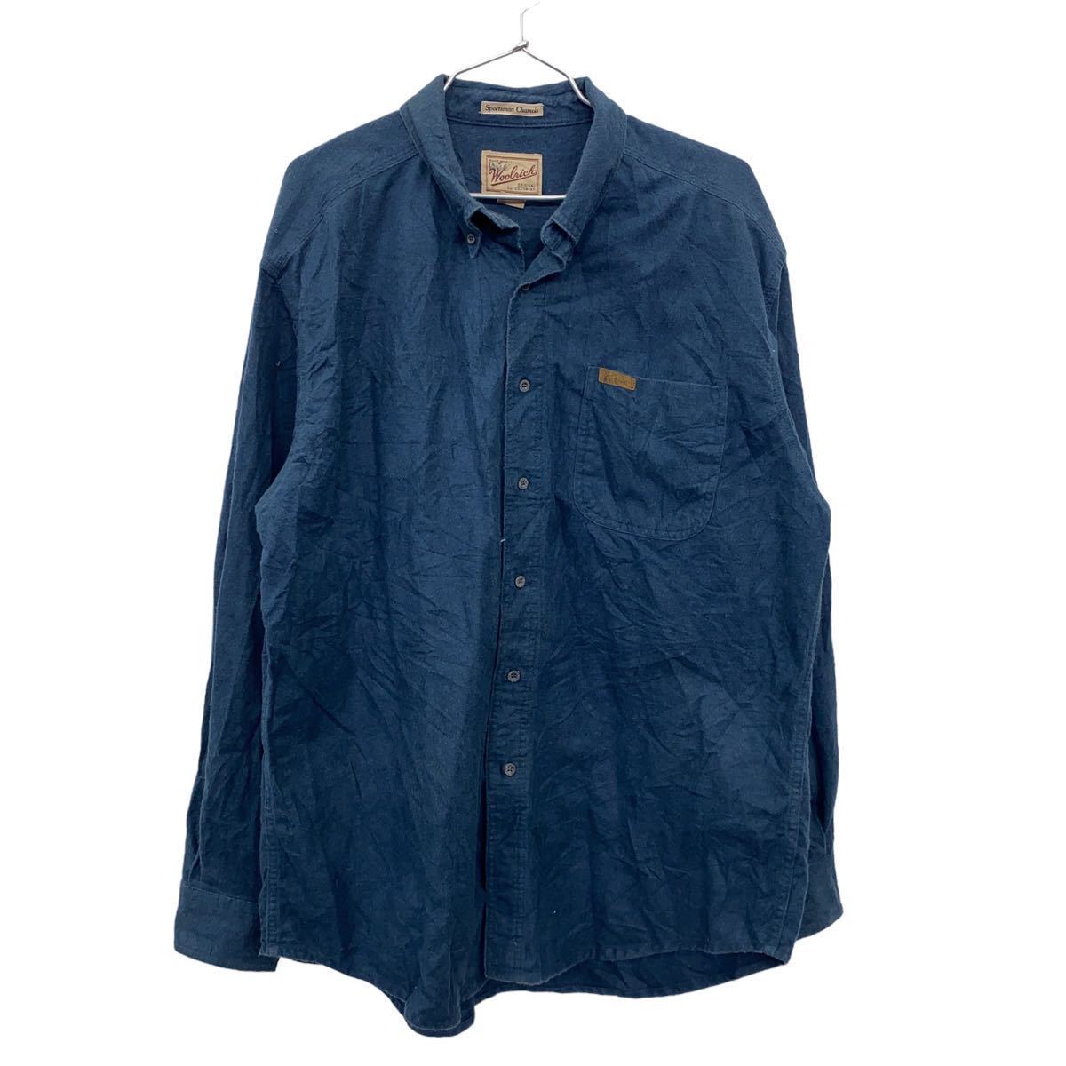 Woolrich ボタンダウンシャツ XLサイズ ウールリッチ シャモアクロス ブルー 古着卸 アメリカ仕入 t2212-3425_画像1